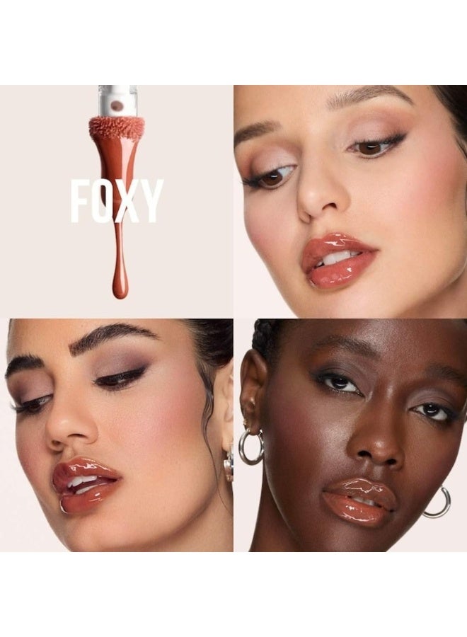 Huda Faux Filler Extra Shine Lip Gloss - 3.9ml Foxy - Caramel Brown - Image 2